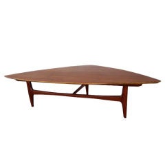 Triangular coffee table by Erwin Lambeth