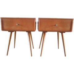 Pair of single drawer nightstands by Paul McCobb