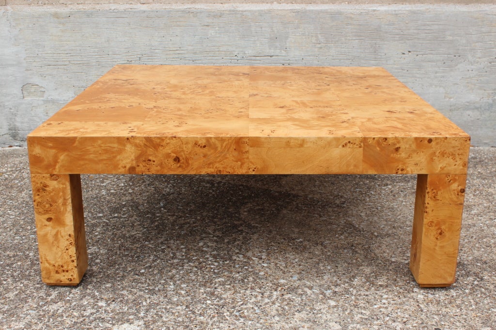 Mid-20th Century Burl wood coffee table by Milo Baughman