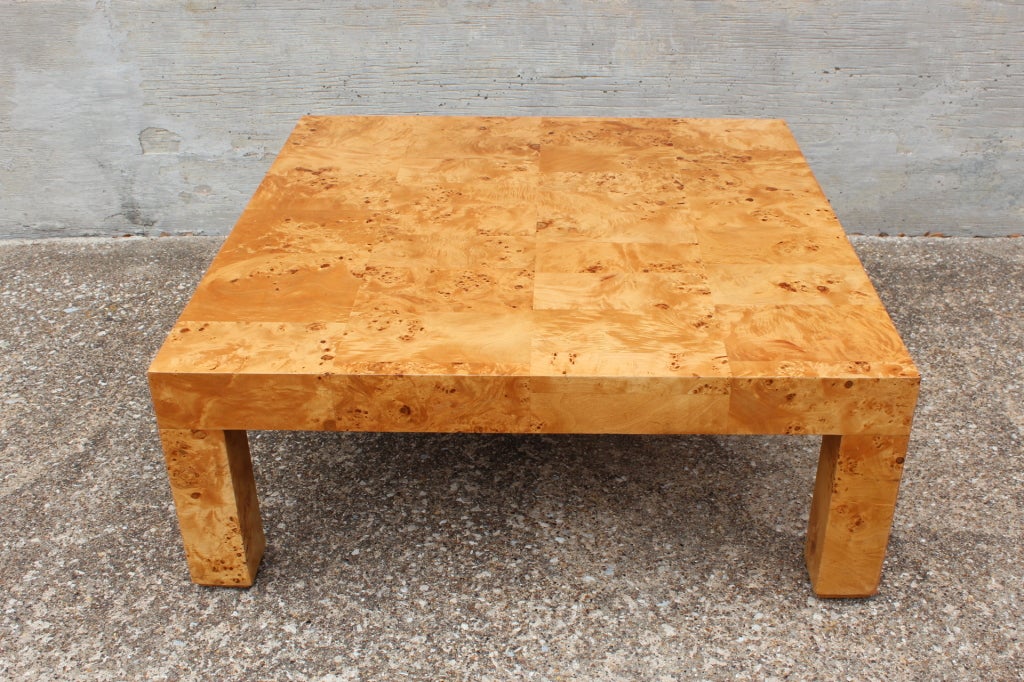 Burl wood coffee table by Milo Baughman 1