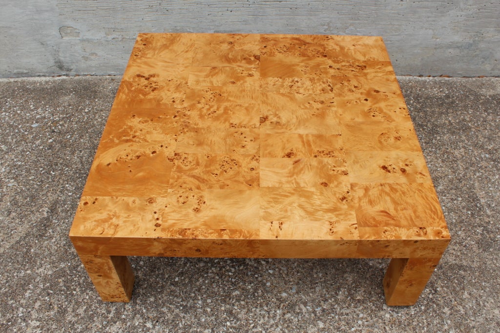 Burl wood coffee table by Milo Baughman 3