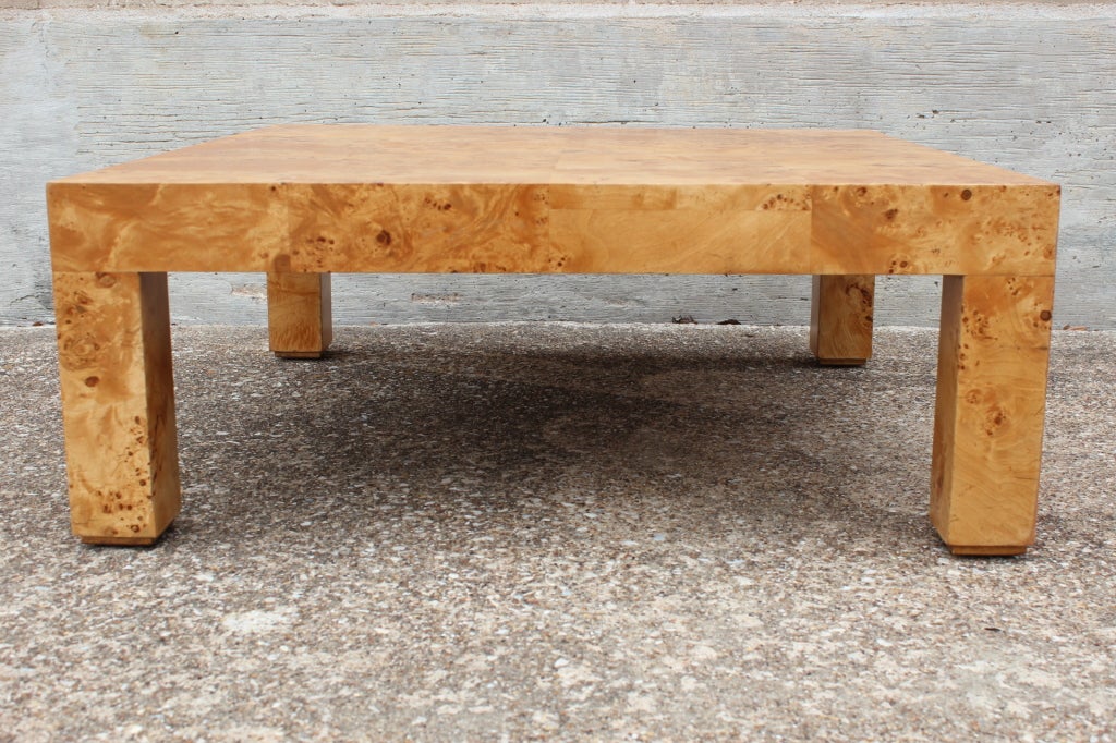 Burl wood coffee table by Milo Baughman 7