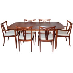 Dining set in walnut and burl by Romweber