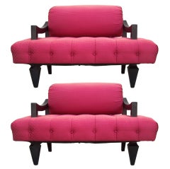 Pair of James Mont Large Scale Lounge Chairs