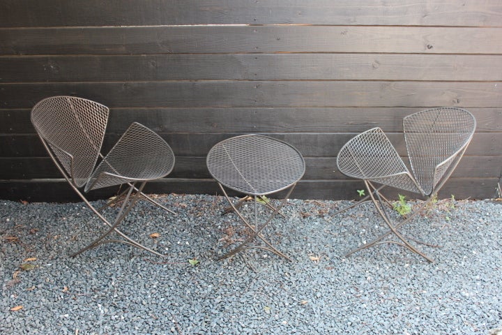 Pair of clam chairs and table by Salterini 3