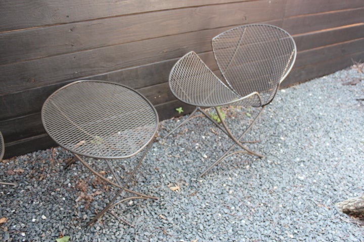 Pair of clam chairs and table by Salterini 4