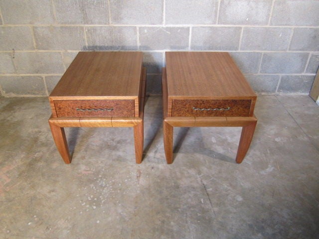 Pair of end tables by John Keal for Brown Saltman For Sale 6