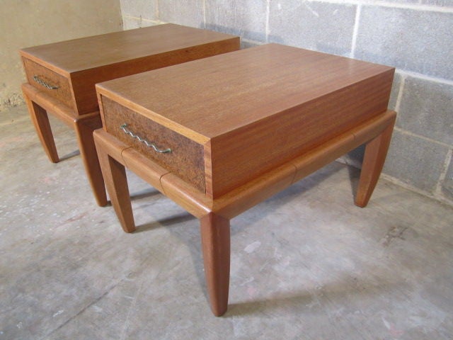 Pair of end tables by John Keal for Brown Saltman For Sale 3