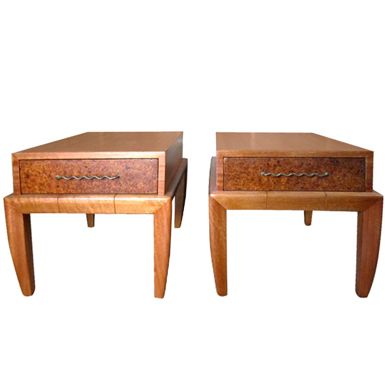 Pair of end tables by John Keal for Brown Saltman For Sale