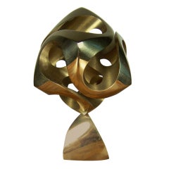 Vintage Solid Brass Sculpture by Charles O. Perry Titled Cassini