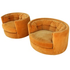 Pair of round lounge chairs