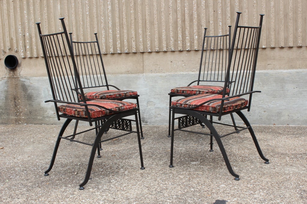 Set of four iron chairs by Tempestini for Salterini