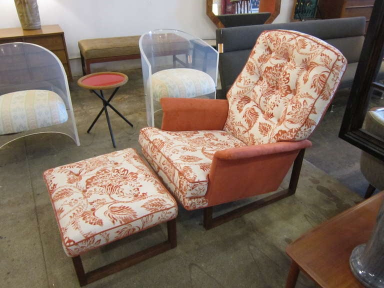 Unknown Danish Modern Chair and Ottoman