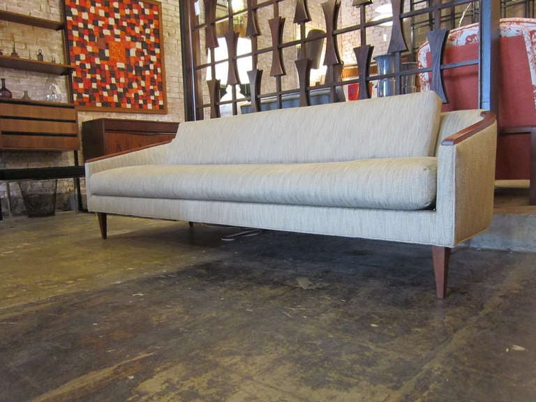 Curved Armed Danish Modern Sofa In Excellent Condition In Dallas, TX