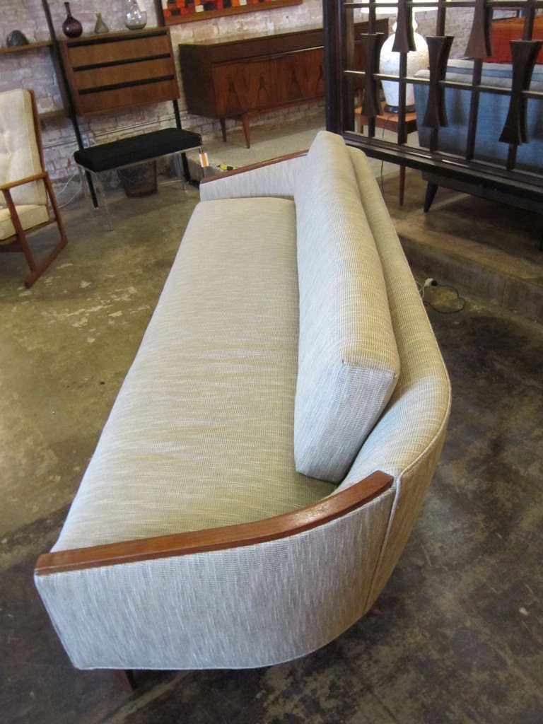 Mid-20th Century Curved Armed Danish Modern Sofa