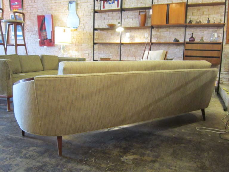 Teak Curved Armed Danish Modern Sofa