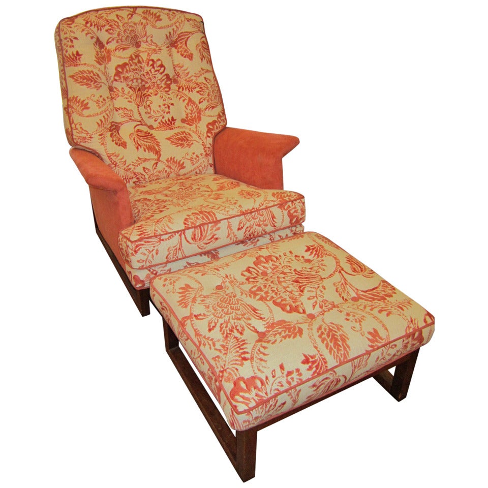 Danish Modern Chair and Ottoman