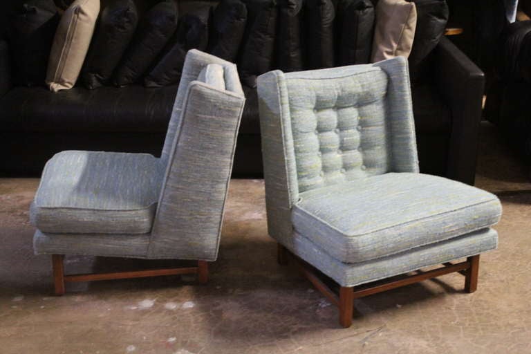 American Pair Of Lounge Chairs In The Style Of Dunbar