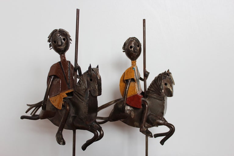 A pair of early brutalist carousel sculptures by Mexican artist Manuel Felguerez.  If you have any questions about this item or about shipping, please contact dealer.