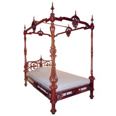 Exceptional Four Poster Early Victorian Rococo Bed 6