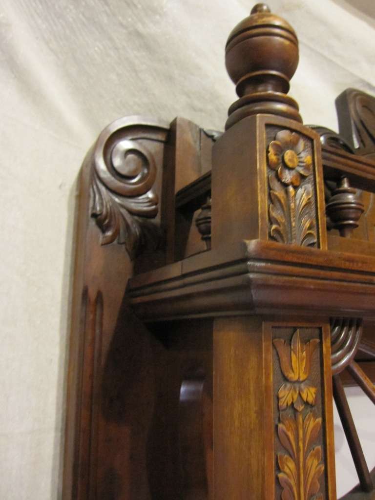 Cherry Victorian Aesthetic Fireplace Mantle w/Original Beveled Mirror