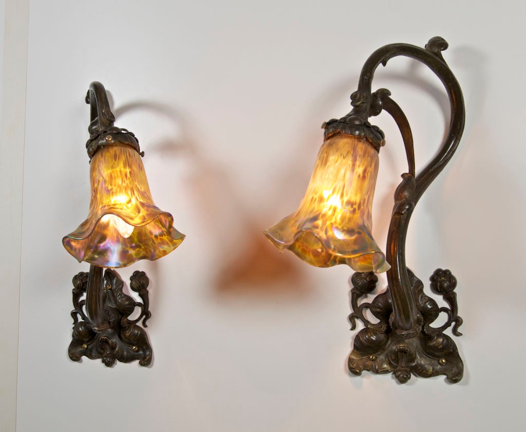 Pair of Art Nouveau Sconces at 1stDibs