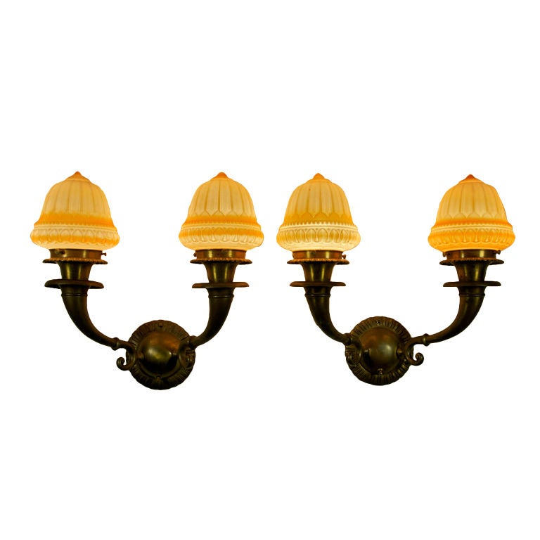 Pair of Edwardian Two-Arm Sconces ca. 1920's