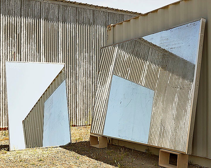 Giant Vintage Mirrors from a Bank & Jet Engine Testing Facility