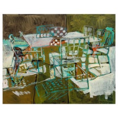 "Green Shadows and Light, Glass Table" by Rise Delmar Ochsner 2005