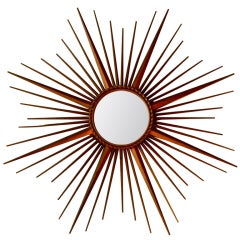 Signed CHATY Vallauris France Sunburst mirror 12