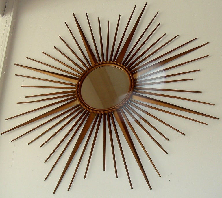 Mid-Century Modern Signed CHATY Vallauris France Sunburst mirror 