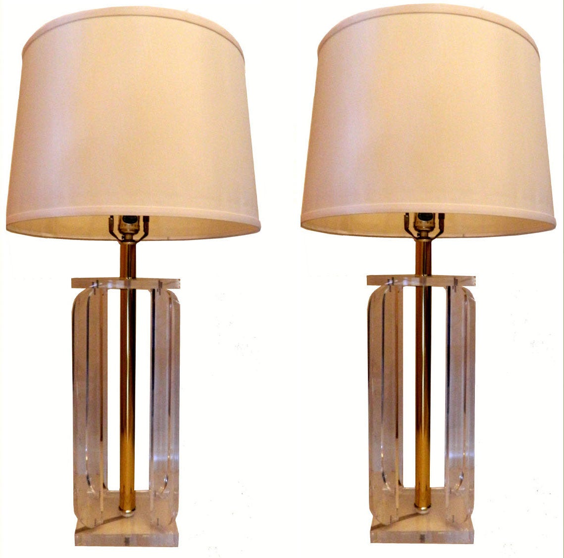 Pair Of Lucite Table Lamps