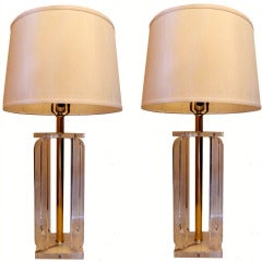 Pair Of Lucite Table Lamps