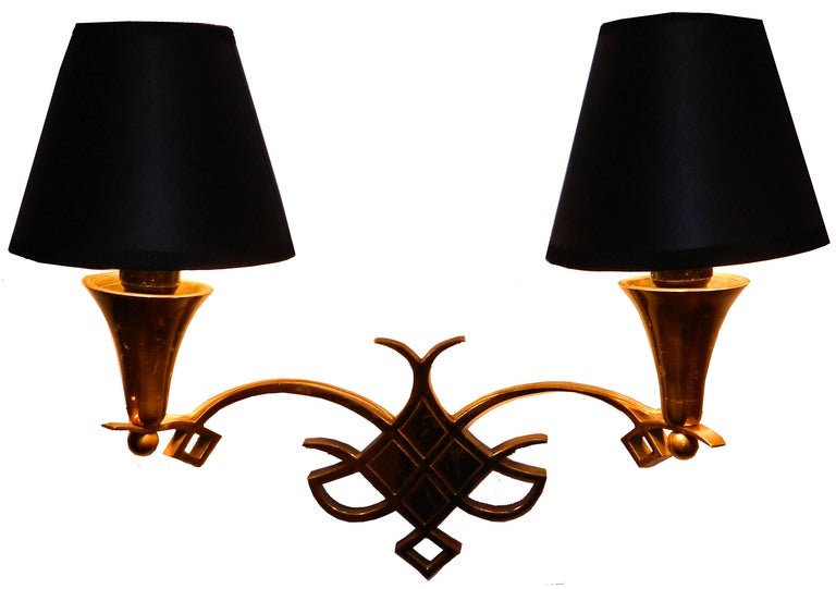 20th Century Pair of 1940s French Sconces For Sale