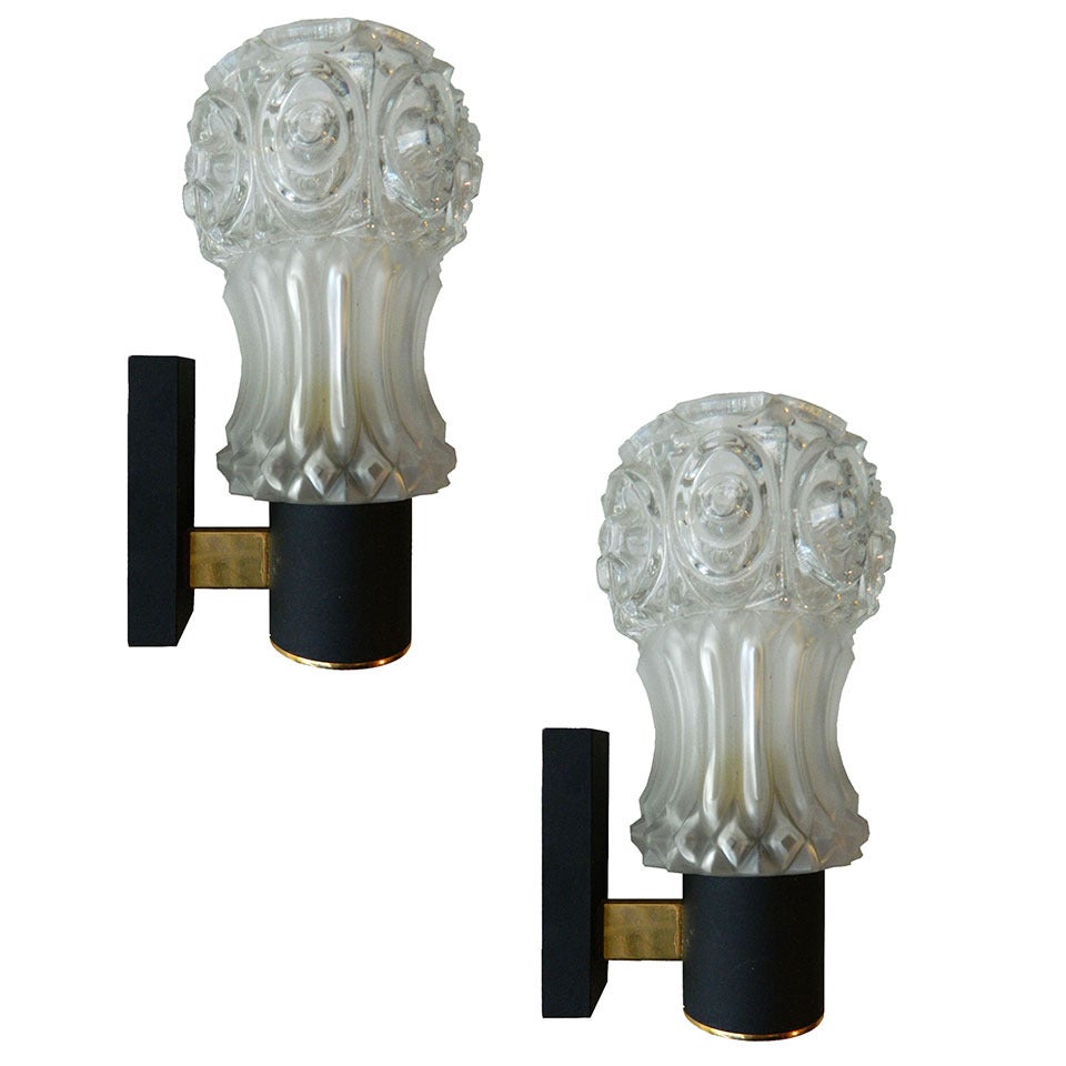 Pair of French Wall Sconces by Diderot, circa 1950s