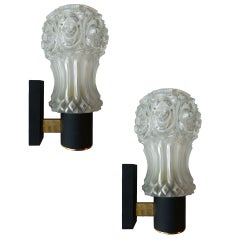 Vintage Pair of French Wall Sconces by Diderot, circa 1950s