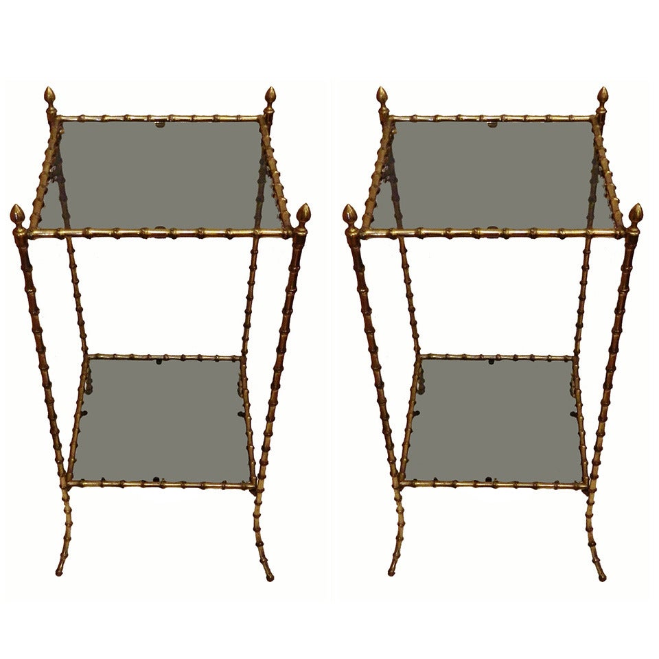 Maison Bagues Pair of Square Side Tables