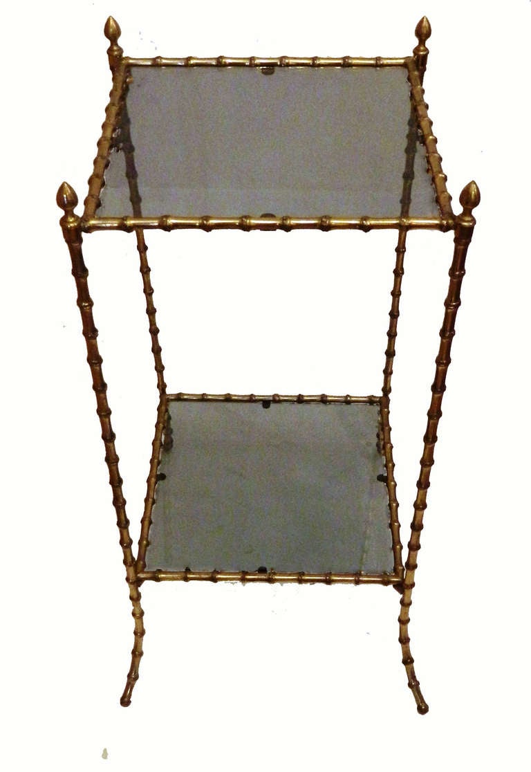 French Maison Bagues Pair of Square Side Tables