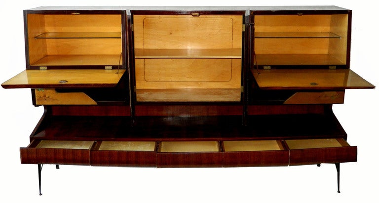 Italian rosewood bar cabinet with Japanese motif.
Measurements: 14