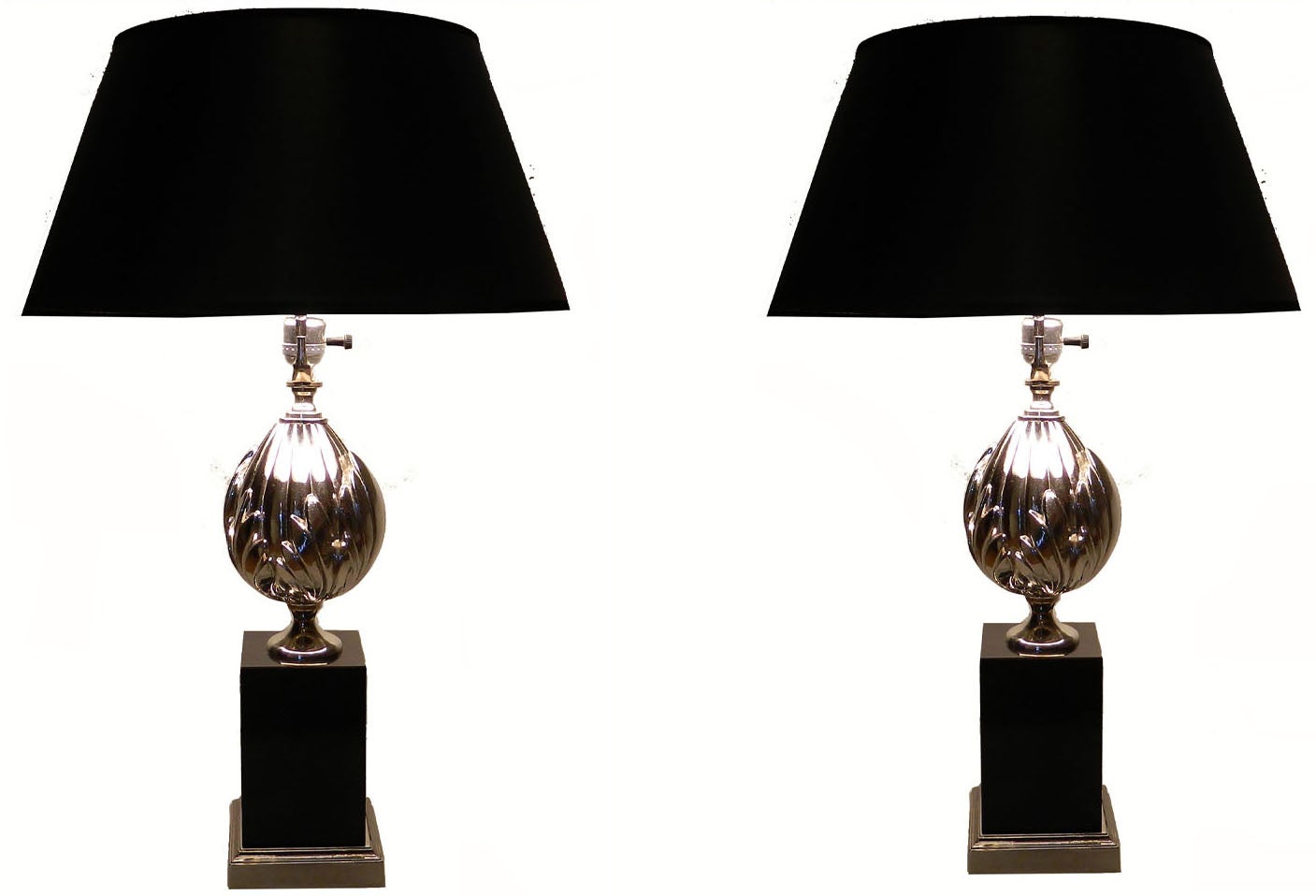 Pair of Maison Charles St.Flower Lotus Table Lamps