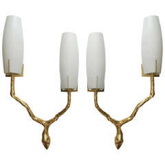 Pair of French Sconces by Arlus circa 1950's the Style of Agostini