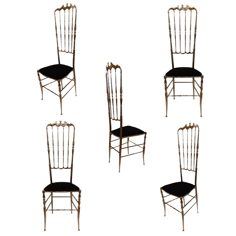 8 High Back Nickel-Plated Chiavari Chairs