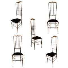 8 High Back Nickel-Plated Chiavari Chairs