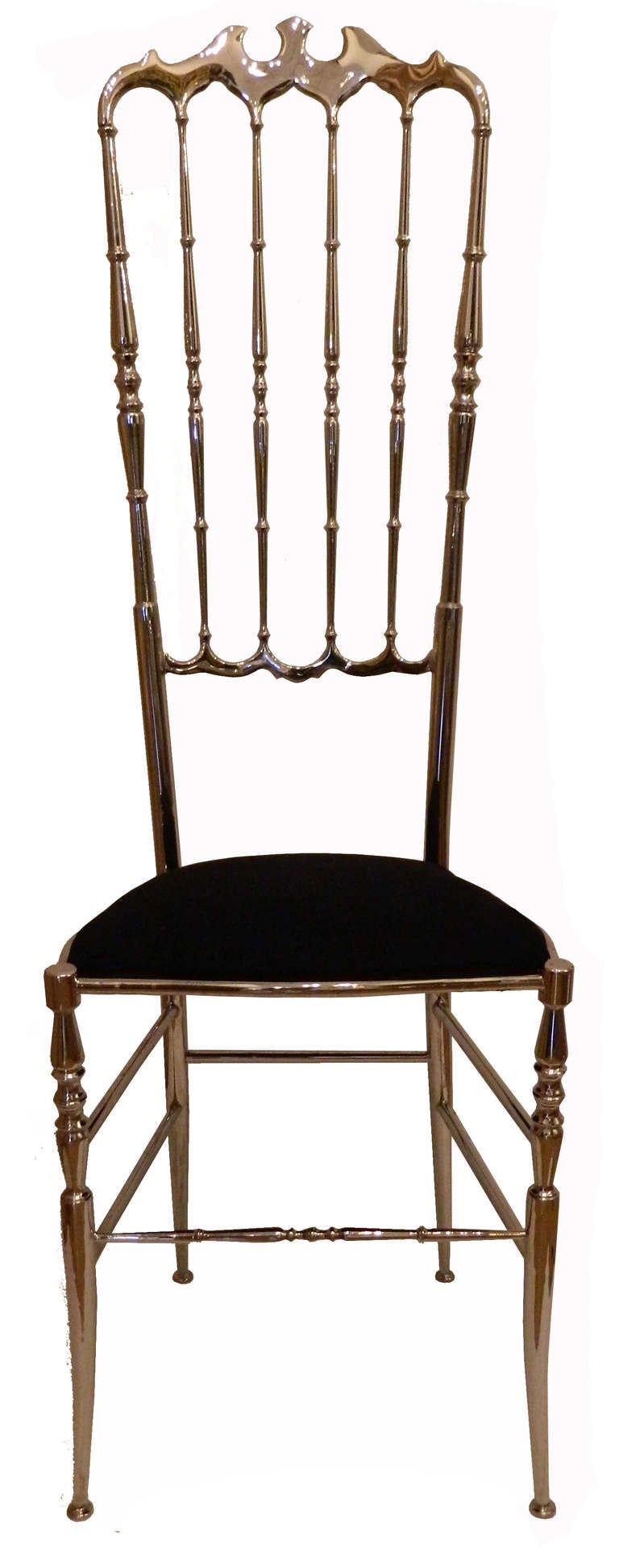 Neoclassical 8 High Back Nickel-Plated Chiavari Chairs