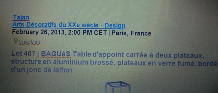Maison Baguès Brushed Steel & Brass Side / End / Sofa Tables, France - Pair For Sale 2