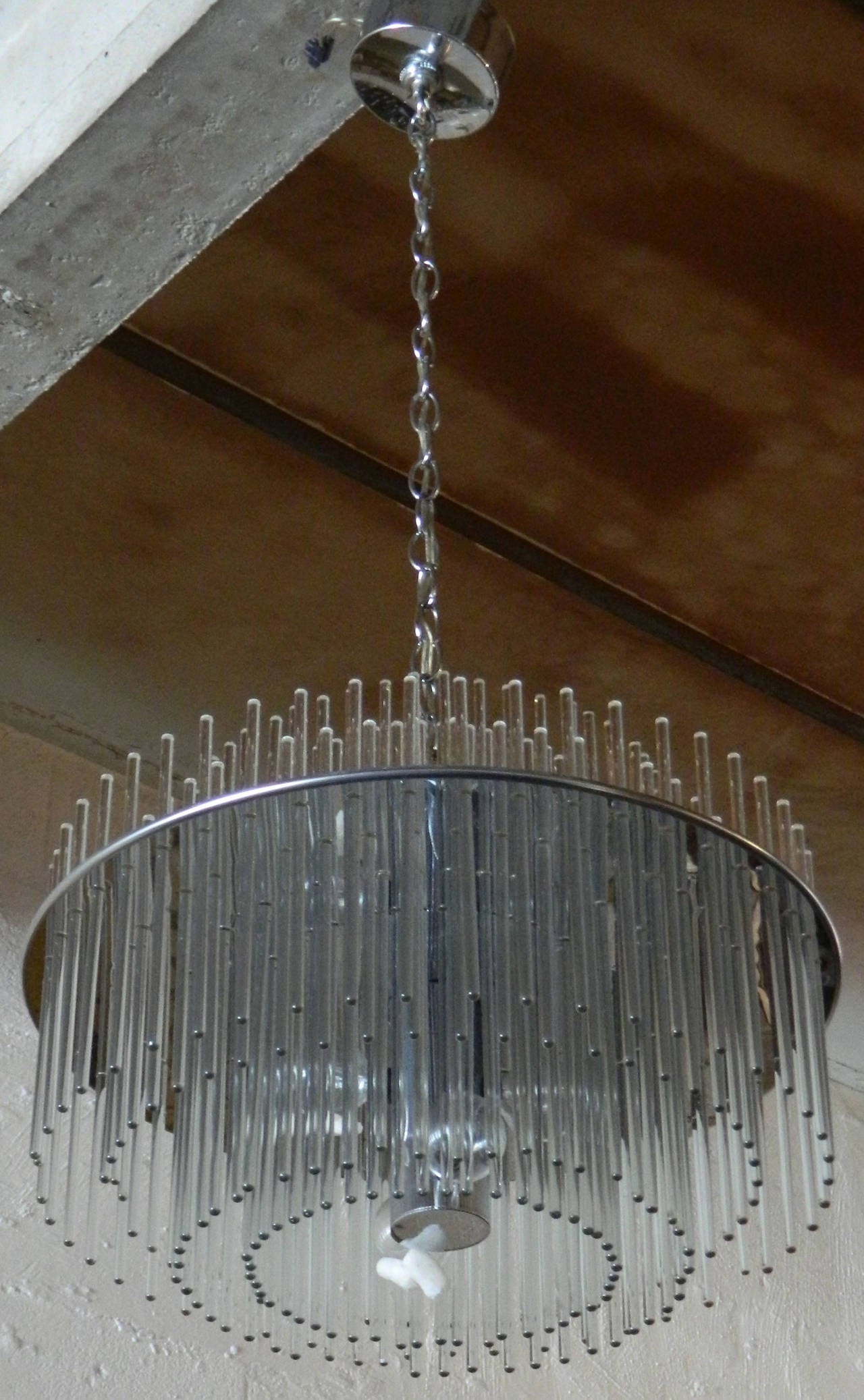 196 Glass Rod Chandelier by Lightolier 1