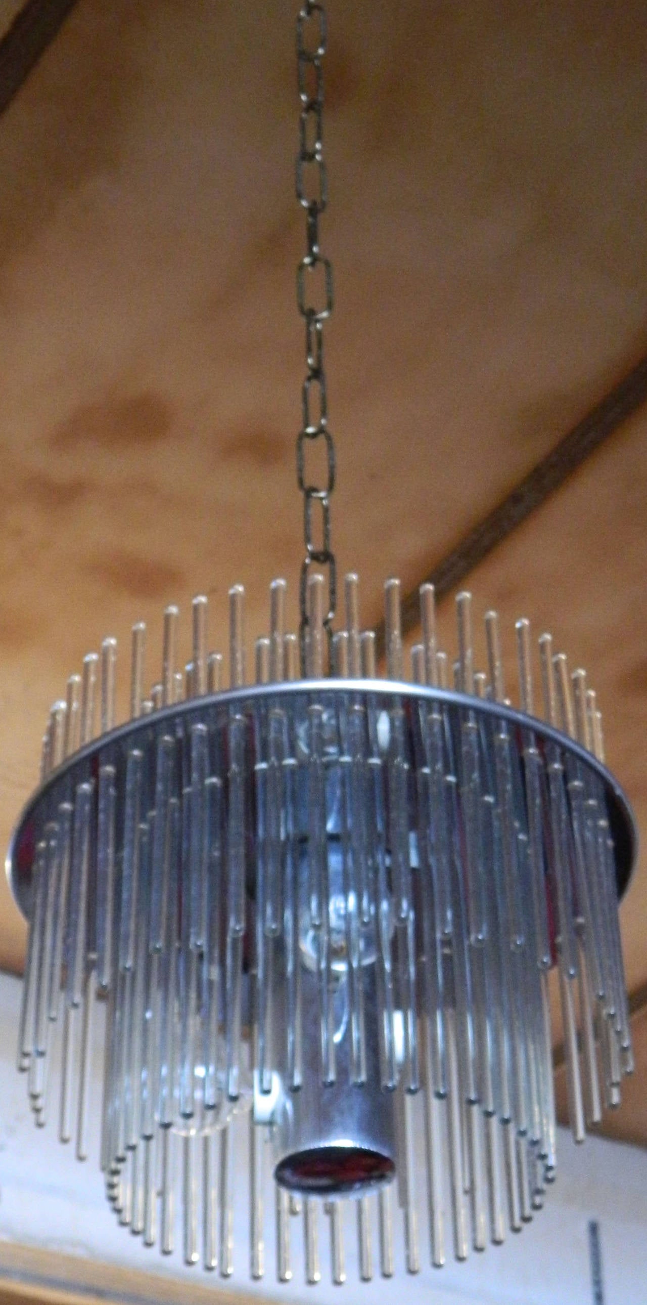 196 Glass Rod Chandelier by Lightolier 2