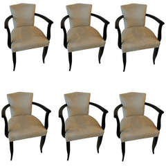 Set of Six Art Deco French Armchairs 7