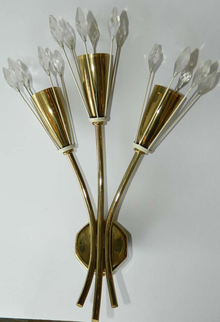 Pair sconces from Austria by Emil Stejnar.
Backplate: 1.5