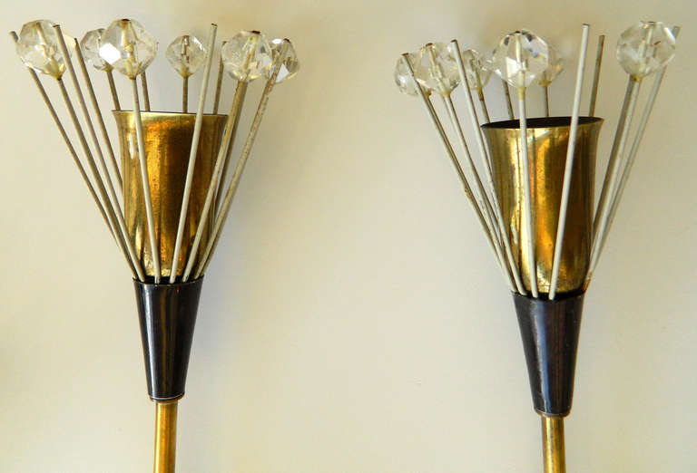 Mid-Century Modern Pairs of Emil Stejnar Style Brass Sconces For Sale
